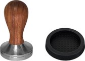 scarlet espresso | Tamper "Classic" voor barista; met ergonomische handgreep van kostbaar hout en een nauwkeurig vervaardigde roestvrijstalen basis.