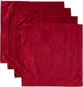 Luxe velvet servetten NOELLA - Rood - 100% Polyester - 40 x 40 - 4 stuks - Classy - Luxe servetten - Hotel kwaliteit - Kersttip - Kerstcadeau - Kerst - Black Friday