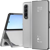 Lunso - Geschikt voor Samsung Galaxy Z Fold4 - Window view cover hoes - Zilver