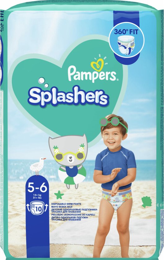 Of later Onderverdelen adopteren Pampers Splashers - Maat 5-6 (14+ kg) - Voordeelverpakking 8 x 10  Wegwerpbare Zwemluiers | bol.com