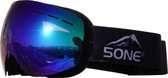 Masque de ski anti-buée 5one® Alpine 1 Blue avec étui rigide - Monture Zwart