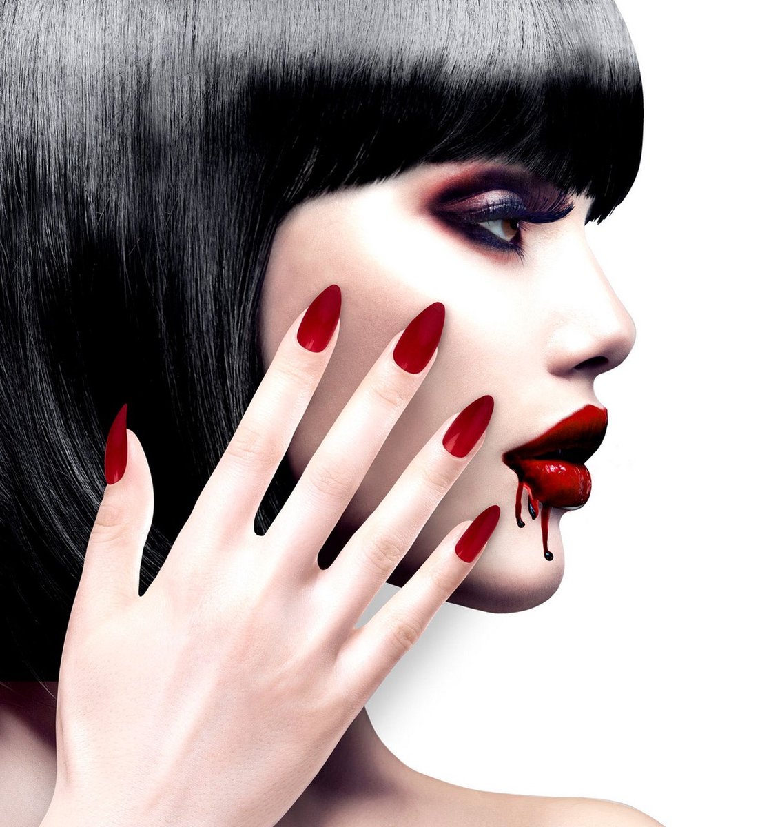 Nagels Stiletto Bordeaux Rood