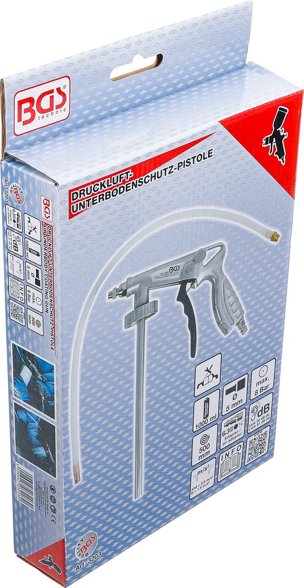 BGS Auto luchtpistool Under Coating - Flexibele slang - 600 mm - Voor onderbussen - BGS3203