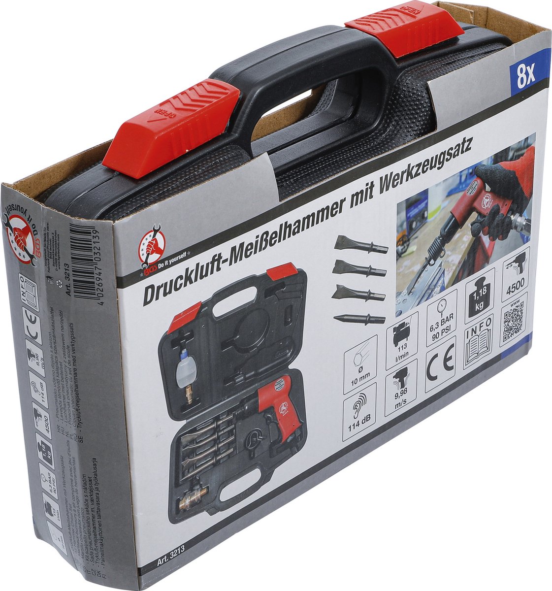 BGS Luchthamer met beitelset 8 delig