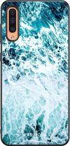 Casimoda® hoesje - Geschikt voor Samsung Galaxy A50 - Oceaan - Zwart TPU Backcover - Water - Blauw