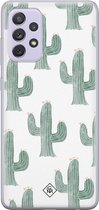 Casimoda® hoesje - Geschikt voor Samsung A72 - Cactus Print - Backcover - Siliconen/TPU - Groen
