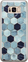 Casimoda® hoesje - Geschikt voor Samsung S8 - Blue Cubes - Backcover - Siliconen/TPU - Blauw