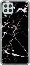 Casimoda® hoesje - Geschikt voor Samsung A22 4G - Marmer Zwart - Backcover - Siliconen/TPU - Zwart
