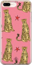 Casimoda® hoesje - Geschikt voor iPhone 8 Plus - The Pink Leopard - Siliconen/TPU telefoonhoesje - Backcover - Luipaardprint - Roze