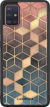 Casimoda® hoesje - Geschikt voor Samsung Galaxy A51 - Cubes Art - Zwart TPU Backcover - Geometrisch patroon - Rood