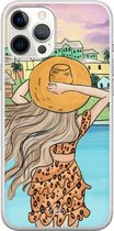 Coque iPhone 12 Pro Max - Sunset girl - Coque souple - Multi - Coque en Siliconen pour téléphone - Geen d'impression - Casimoda