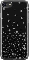 Casimoda® hoesje - Geschikt voor iPhone SE (2020) - Falling Stars - Siliconen/TPU telefoonhoesje - Backcover - Sterren - Zwart