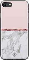 Casimoda® hoesje - Geschikt voor iPhone SE (2020) - Rose All Day - Siliconen/TPU telefoonhoesje - Backcover - Bloemen - Roze