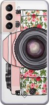 Casimoda® hoesje - Geschikt voor Samsung S21 Plus - Hippie Camera - Backcover - Siliconen/TPU - Roze