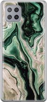Casimoda® hoesje - Geschikt voor Samsung A42 - Groen marmer / Marble - Backcover - Siliconen/TPU - Groen