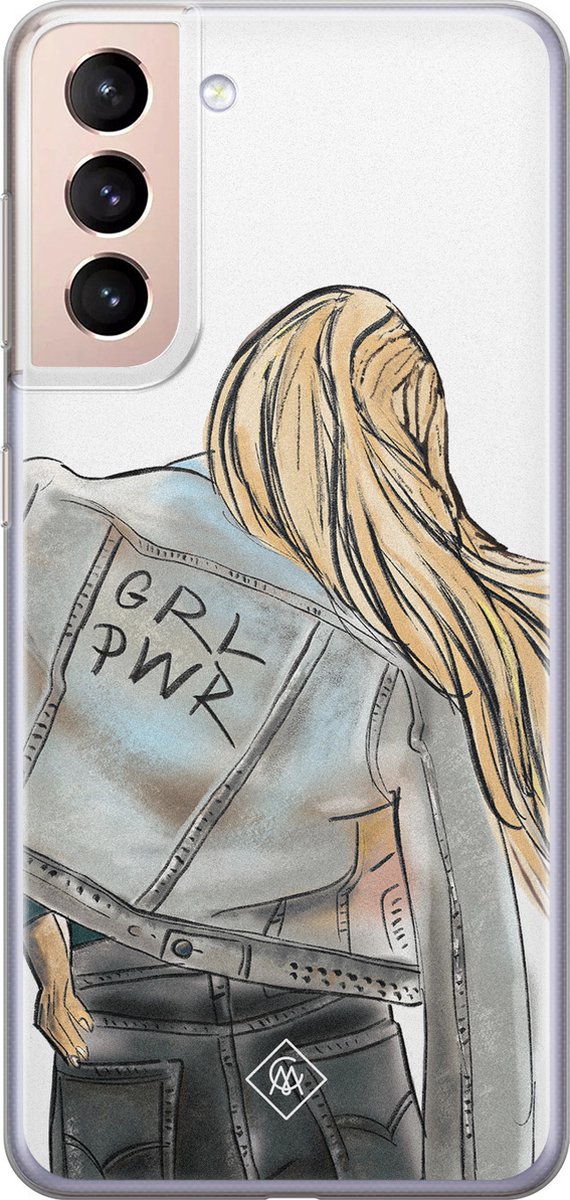 Casimoda® hoesje - Geschikt voor Samsung S21 Plus - GRL PWR - Backcover - Siliconen/TPU - Multi