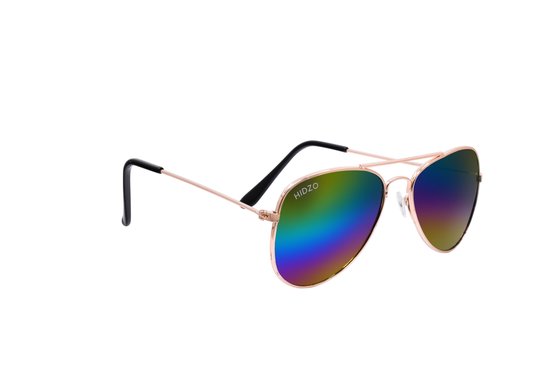 Kinder Piloten Zonnebril - Bronskleurig montuur, regenboog glazen. van Bibi & Tina — afbeelding 3