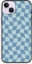 Case Company® - Hoesje geschikt voor iPhone 14 Plus hoesje - Grid Blauw - Biologisch Afbreekbaar Telefoonhoesje - Bescherming alle Kanten en Schermrand