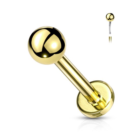 Piercing rond gold plated 0.8x6