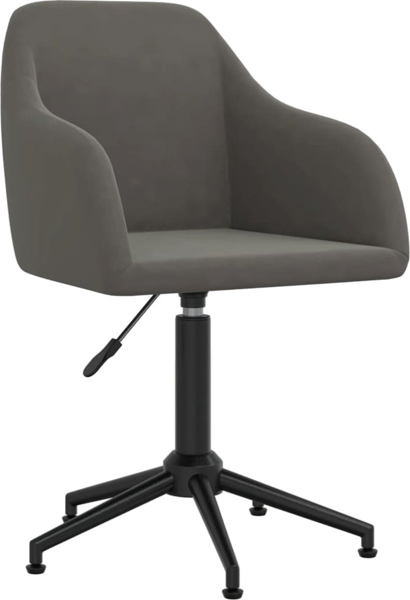 Prolenta Premium - Kantoorstoel draaibaar fluweel donkergrijs