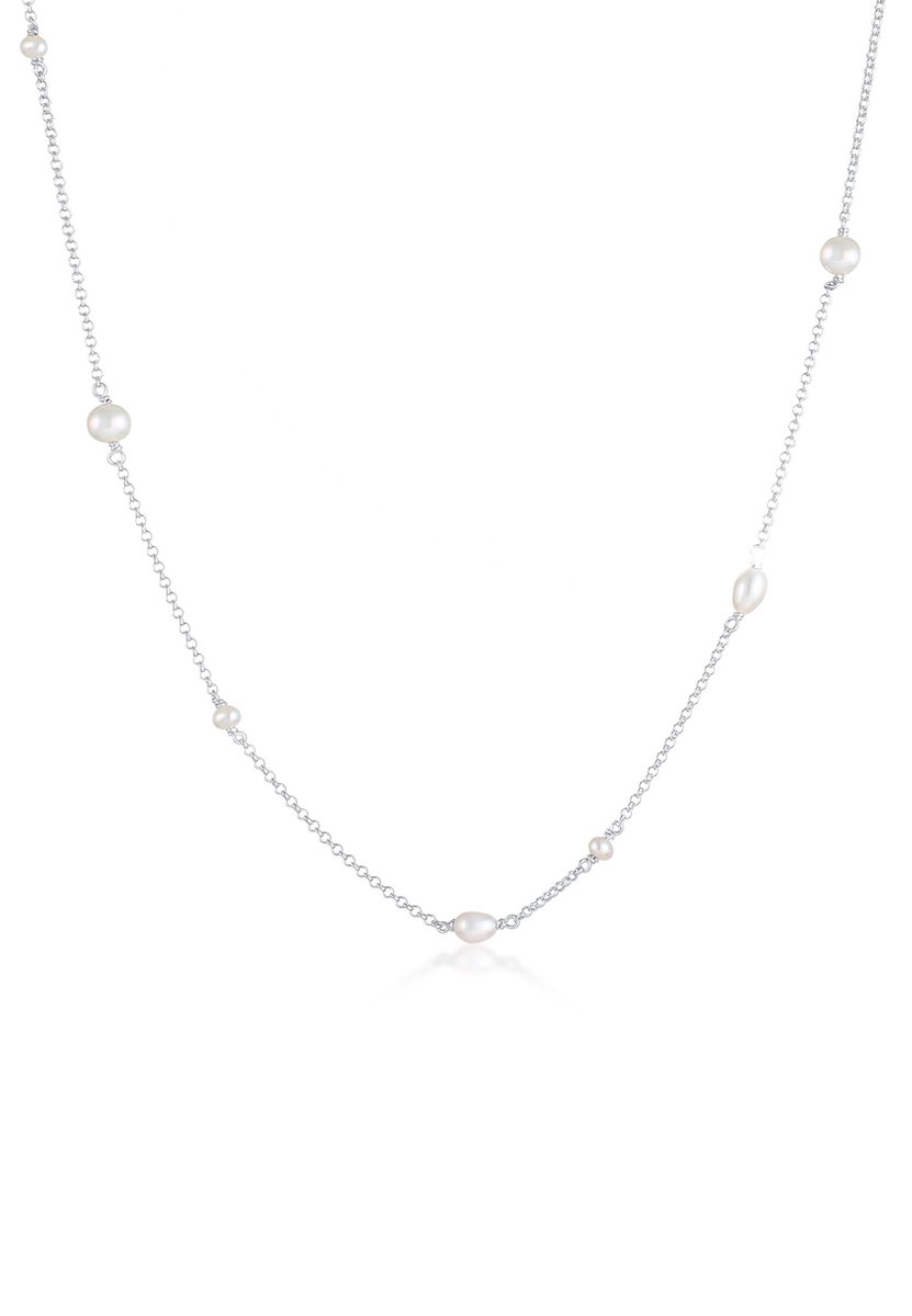Elli - Halsketting - Dames Laag Elegante Zoetwater Gekweekte Parels in 925 Sterling Zilver - Dames