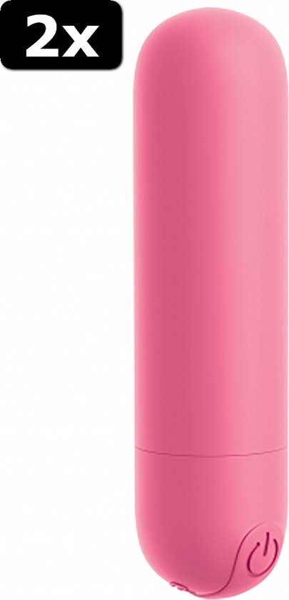 2x Omg Bullets Play Rechargeable Vibrating Bullet Pink