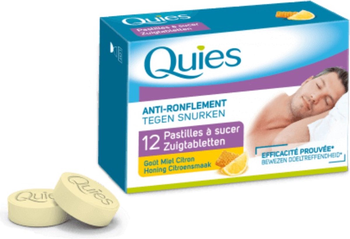 Goedkoopste Anti-snurk tabletten, Honing en Citroen smaak, Quies
