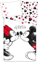 Housse de couette Disney Minnie et Mickey Mouse , Love - Simple - 140 x 200 cm - Katoen