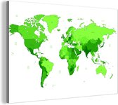 Carte du monde vert clair Aluminium 90x60 cm