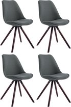 CLP Toulouse Set van 4 stoelen - Rond - Stof donkergrijs cappuccino