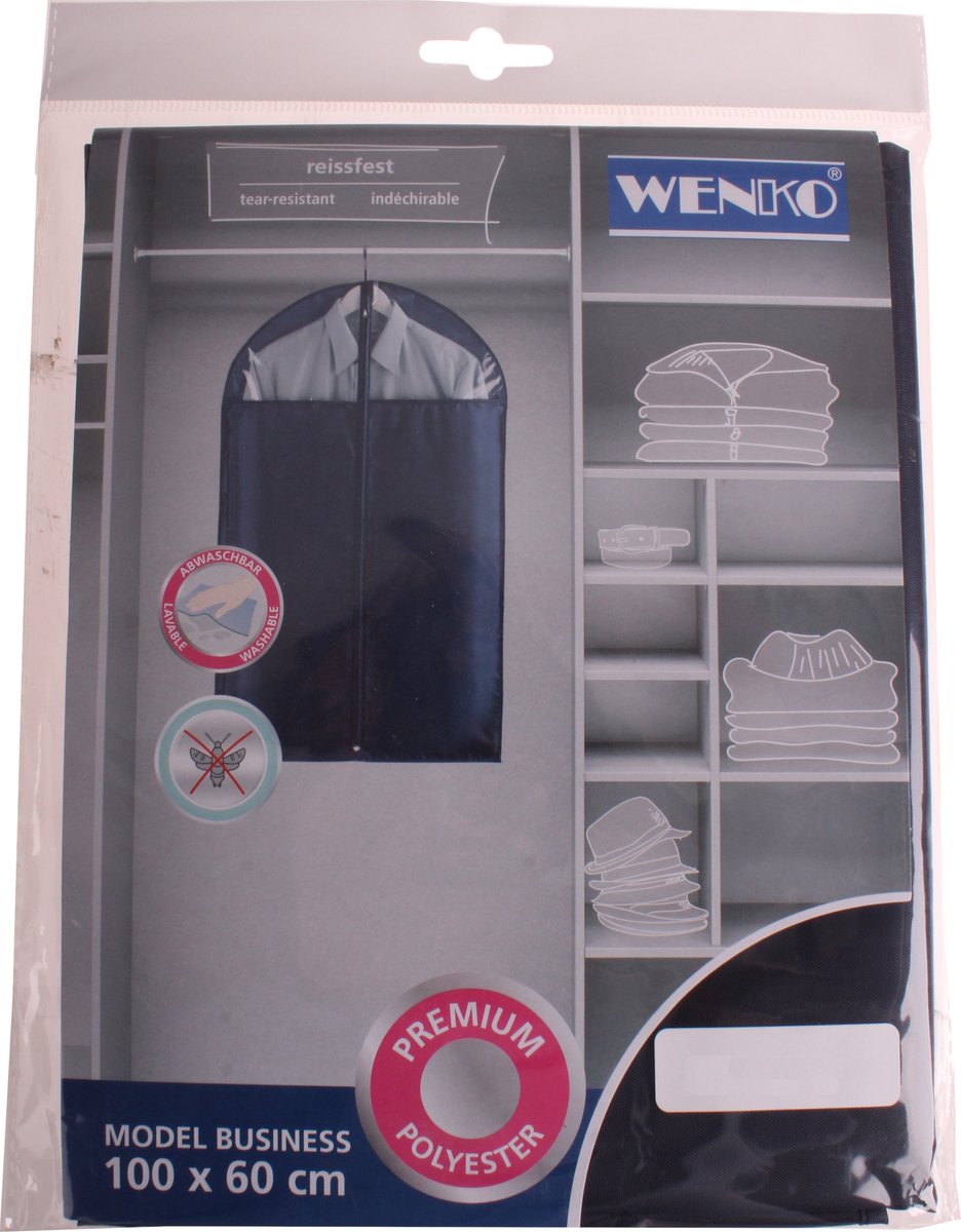 Wenko Kledinghoes Suit Bag Business 100 X 60 Cm Donkerblauw