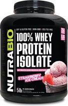 NutraBio Whey Protein Isolate - Strawberry Ice Cream - 2300 gram