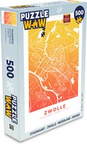 Puzzel Stadskaart - Zwolle - Nederland - Oranje - Legpuzzel - Puzzel 500 stukjes - Plattegrond