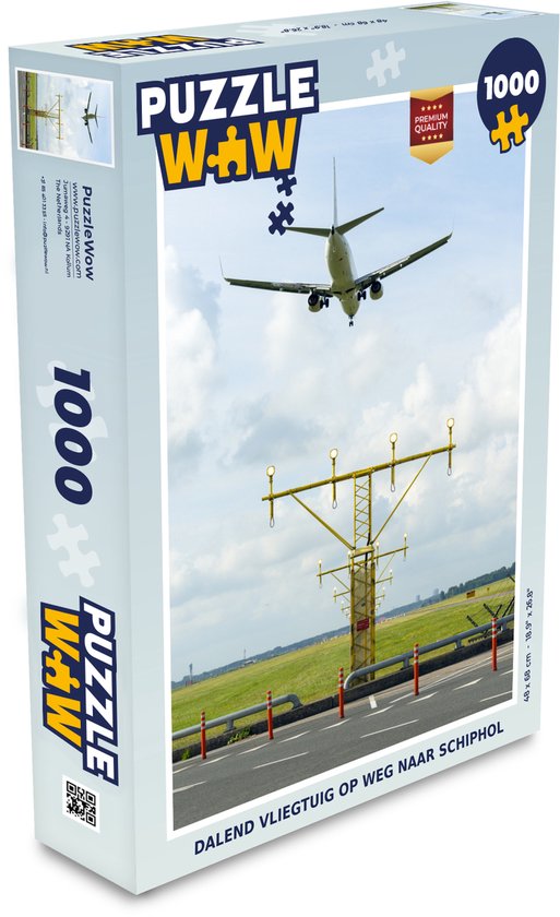 Puzzel Dalend vliegtuig op weg naar Schiphol - Legpuzzel - Puzzel 1000  stukjes volwassenen | bol.com