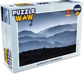 Puzzel Silhouette van bergen - Legpuzzel - Puzzel 1000 stukjes volwassenen