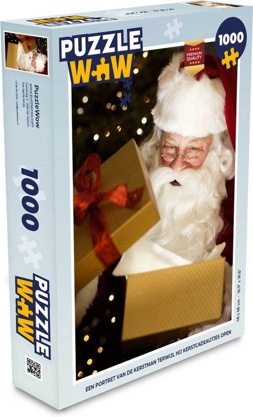 Puzzle Un Père Noël ouvrant des cadeaux de Noël - Puzzle - Puzzle Adulte  1000 pièces