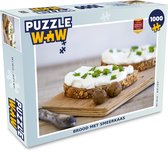 Puzzel Brood met smeerkaas - Legpuzzel - Puzzel 1000 stukjes volwassenen