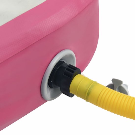 vidaXL - Gymnastiekmat - met - pomp - opblaasbaar - 400x100x20 - cm - PVC - roze van VidaXL — afbeelding 5