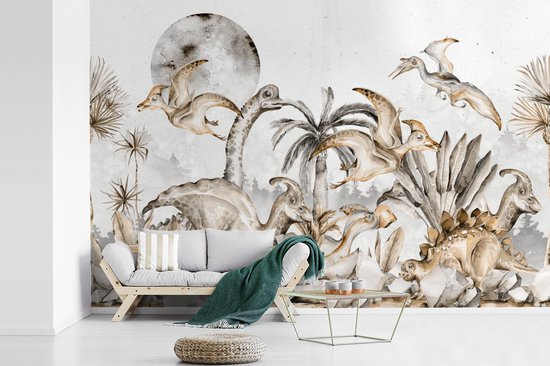 Papier Peint - Papiers Papier peint photo Dinosaurus - Décoration Jungle - Enfants - Largeur 360 cm x Hauteur 240 cm