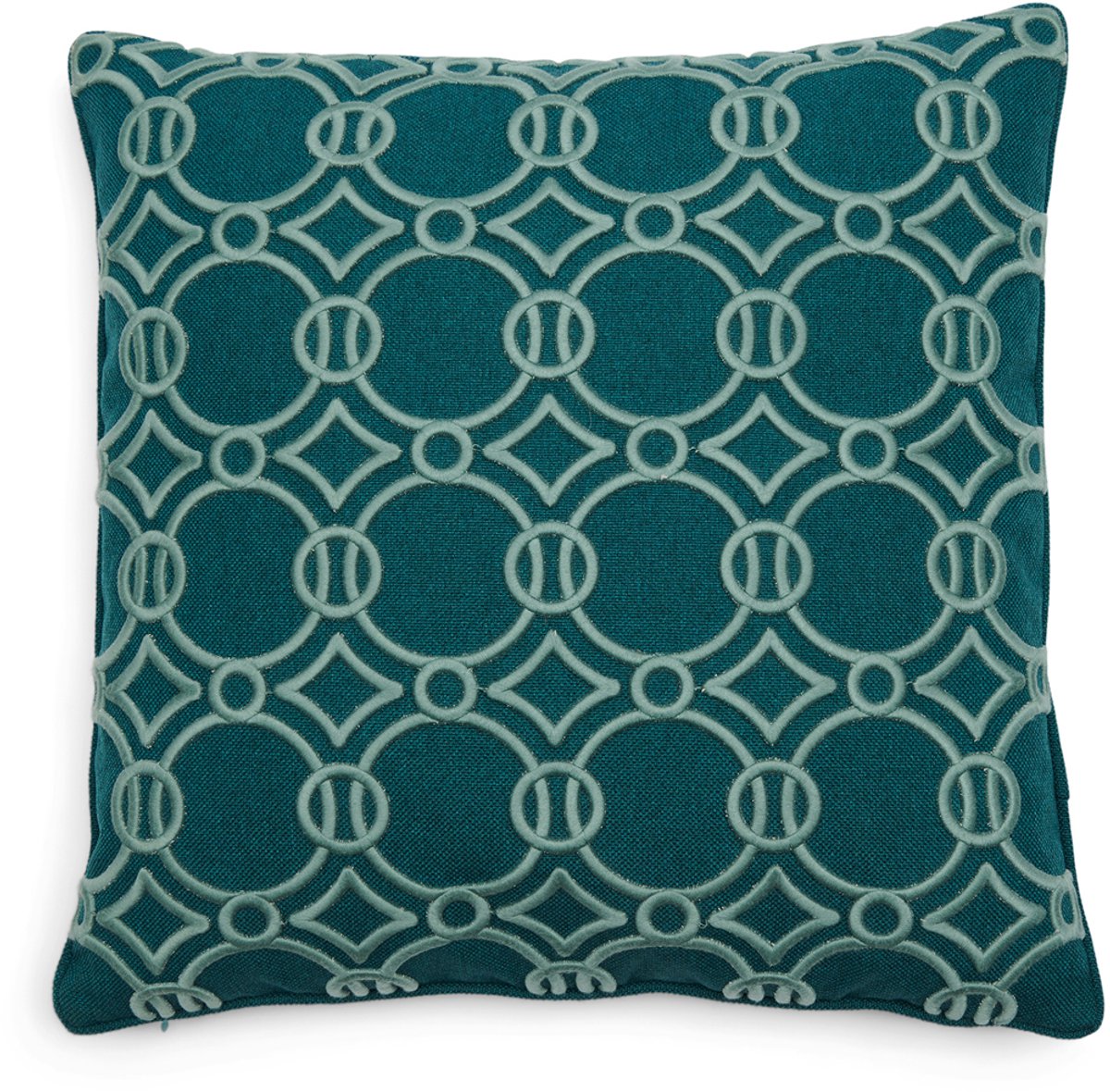Riviera Maison Kussenhoes 50x50 - Mustique Rings Pillow Cover - Groen Blauw