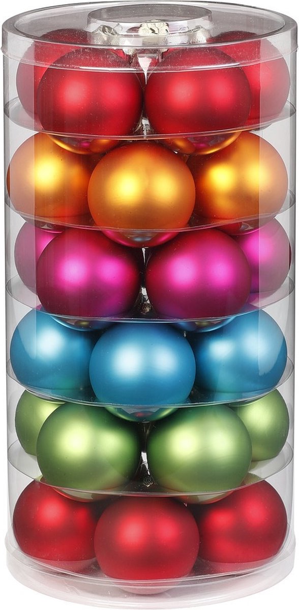 72x stuks kleine glazen kerstballen mix 4 -... bol.com