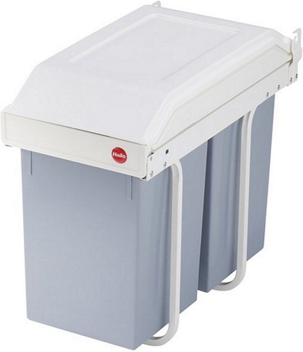 Hailo 3659-001 Multi-Box Duo L Inbouw Afvalbak 2x14L Wit/Zilver