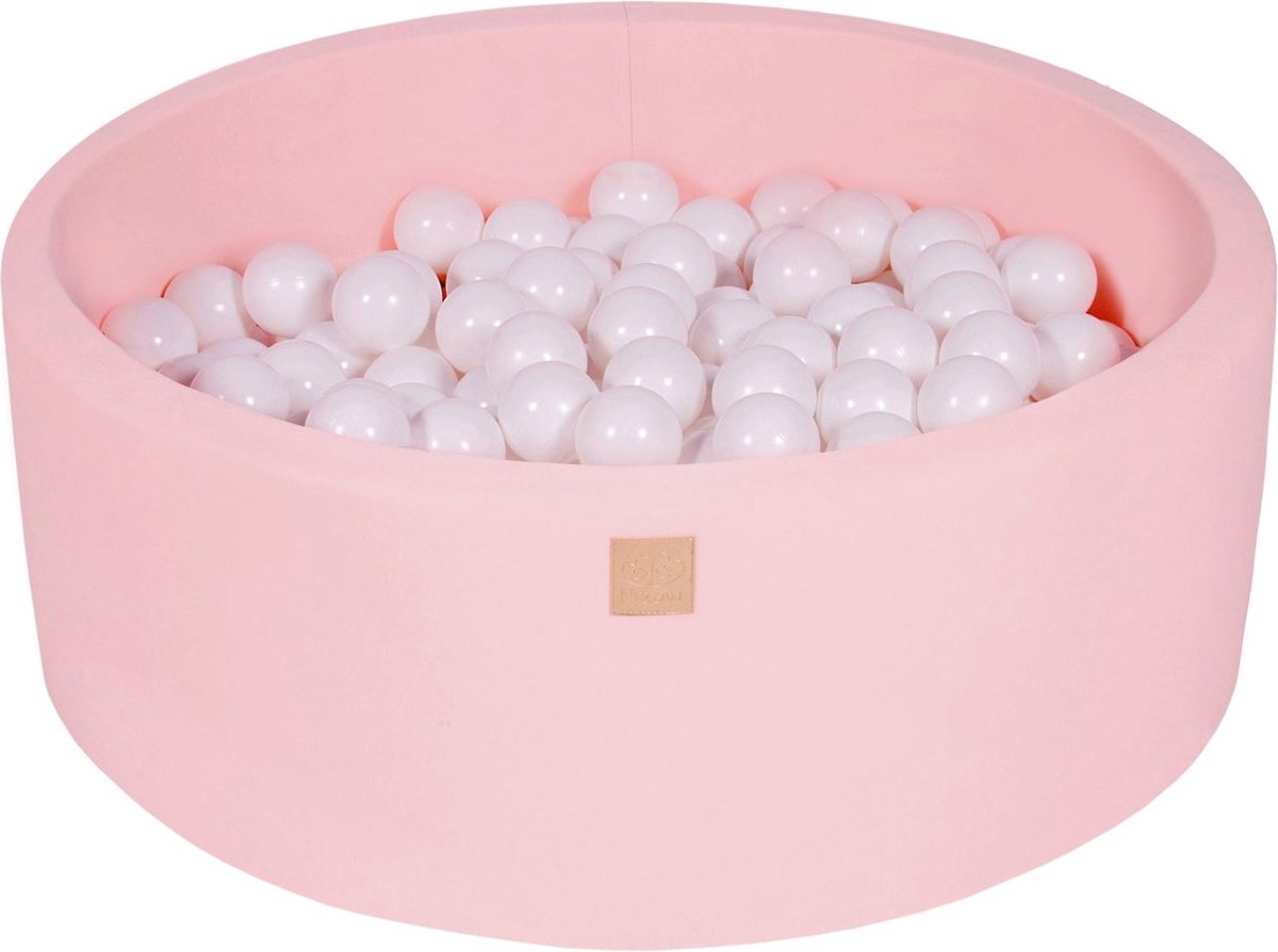 Ballenbak KATOEN Roze - 90x30 incl. 200 ballen - All White