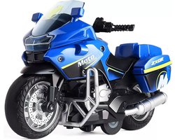 DieCast motor - Classical moto - metall motorcycle - politiemotor - pull-back /terug trek functie - met licht en geluid