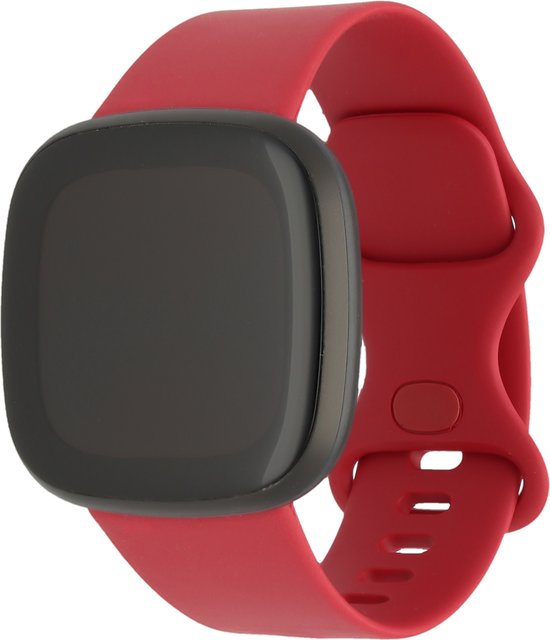Bandje Voor Fitbit Versa 3 / Sense Sport Band - Donkerrood - Maat: ML - Horlogebandje, Armband