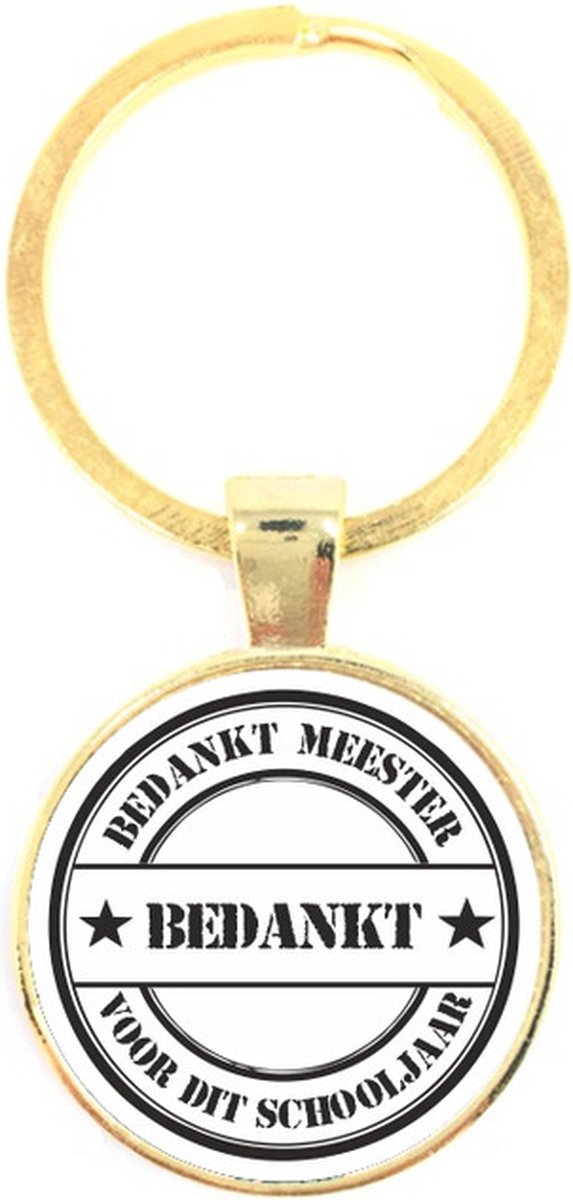 Sleutelhanger Glas -  Bedankt Meester