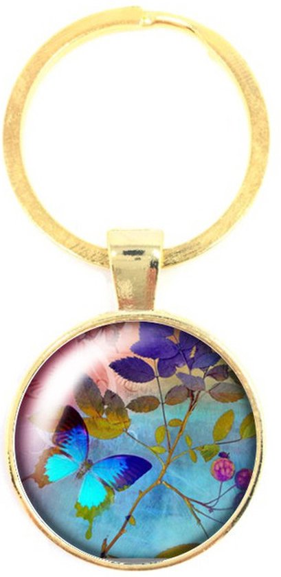 Porte-clés en verre - Papillon