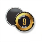 Button Met Magneet 58 MM - Hoera 9 Jaar - NIET VOOR KLEDING