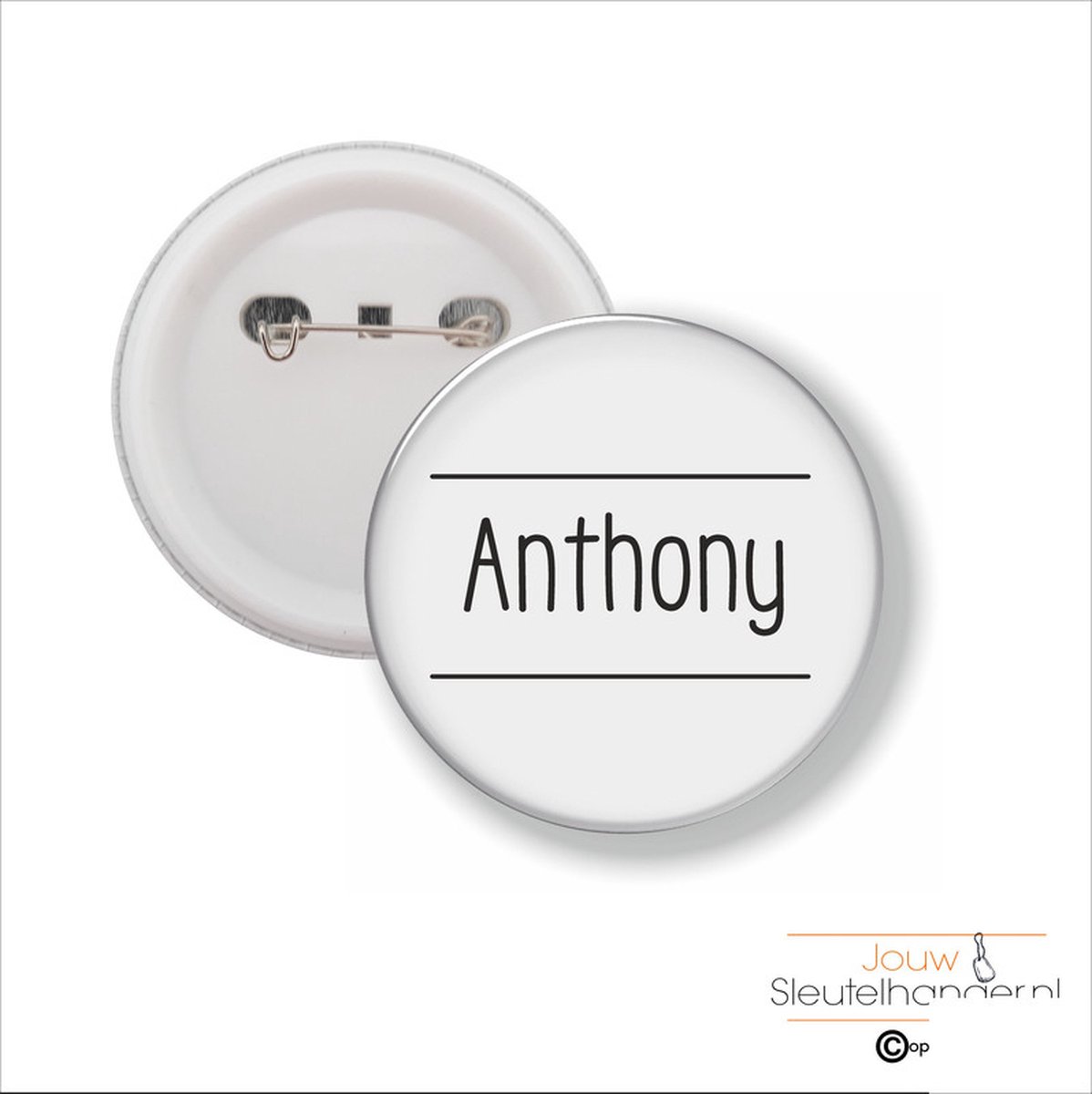 Button Met Speld 58 MM - Anthony
