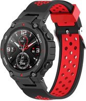 Strap-it Amazfit T- Rex - Bracelet sport Pro - noir/rouge